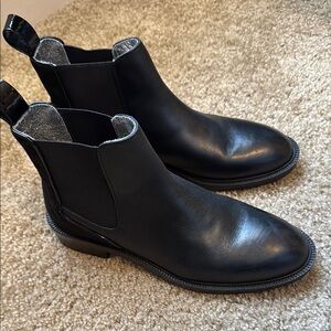 Black Leather Ankle Boots